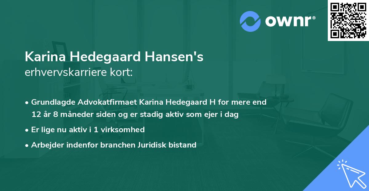 Karina Hedegaard Hansen's erhvervskarriere kort