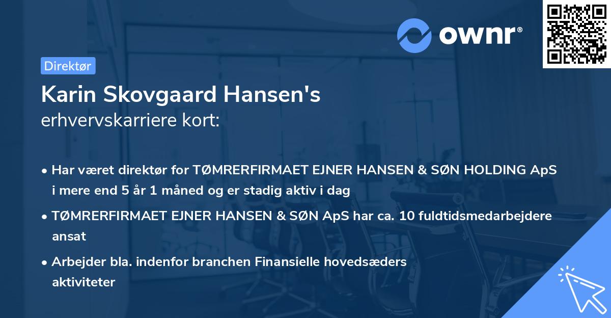 Karin Skovgaard Hansen's erhvervskarriere kort