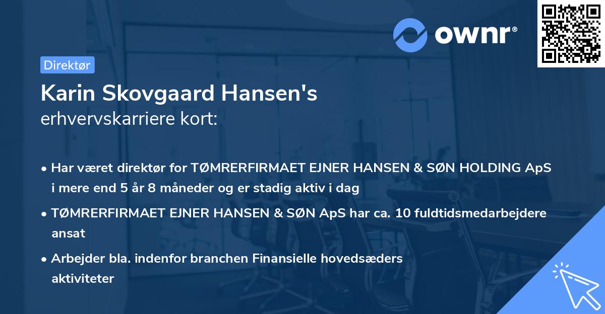 Karin Skovgaard Hansen's erhvervskarriere kort
