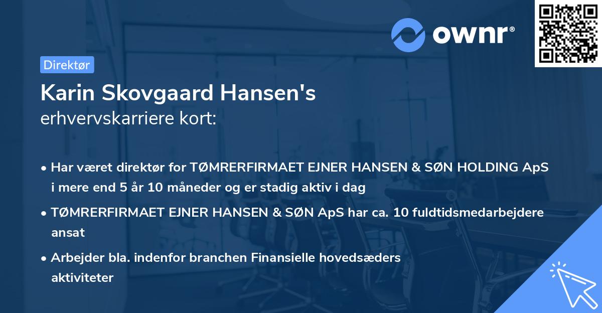 Karin Skovgaard Hansen's erhvervskarriere kort