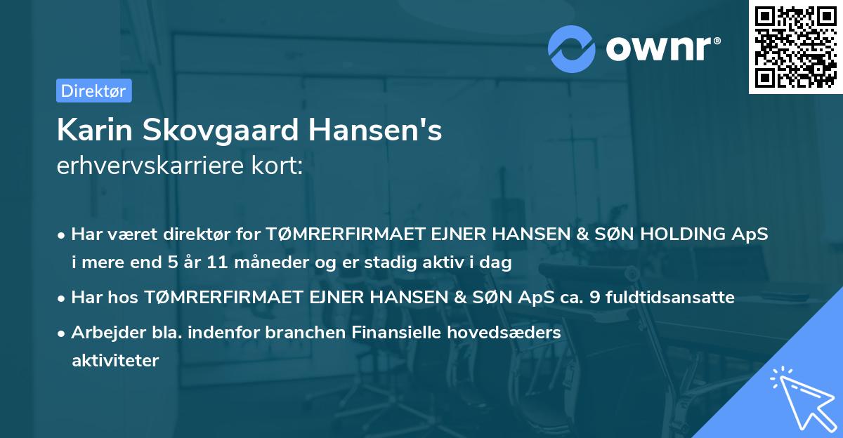 Karin Skovgaard Hansen's erhvervskarriere kort