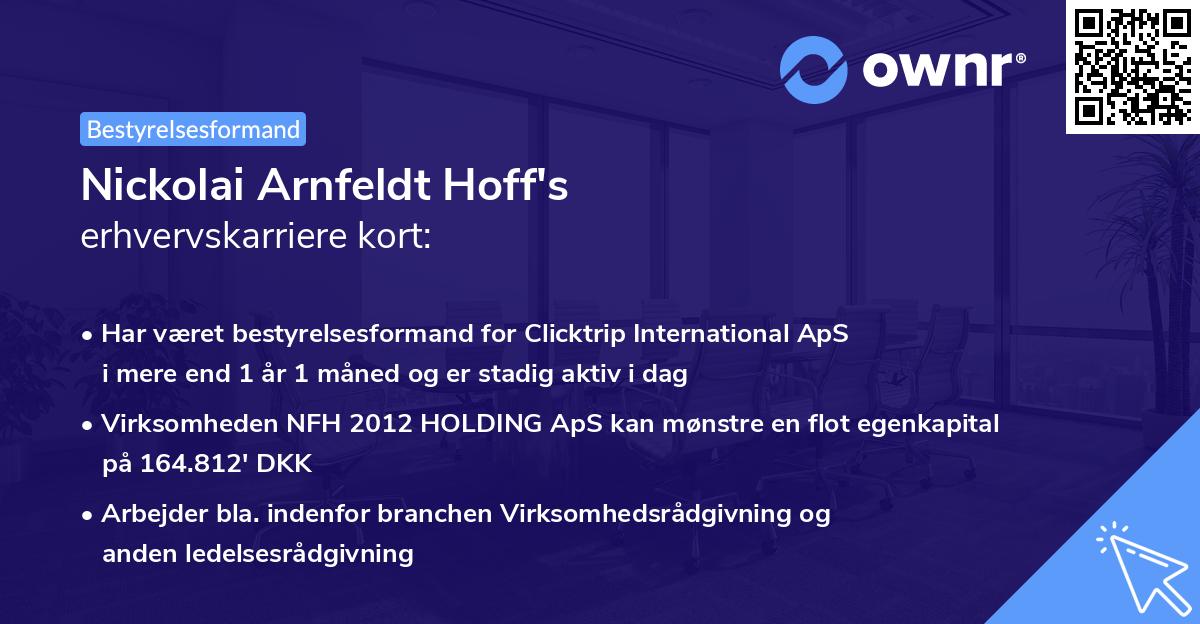Nickolai Arnfeldt Hoff's erhvervskarriere kort