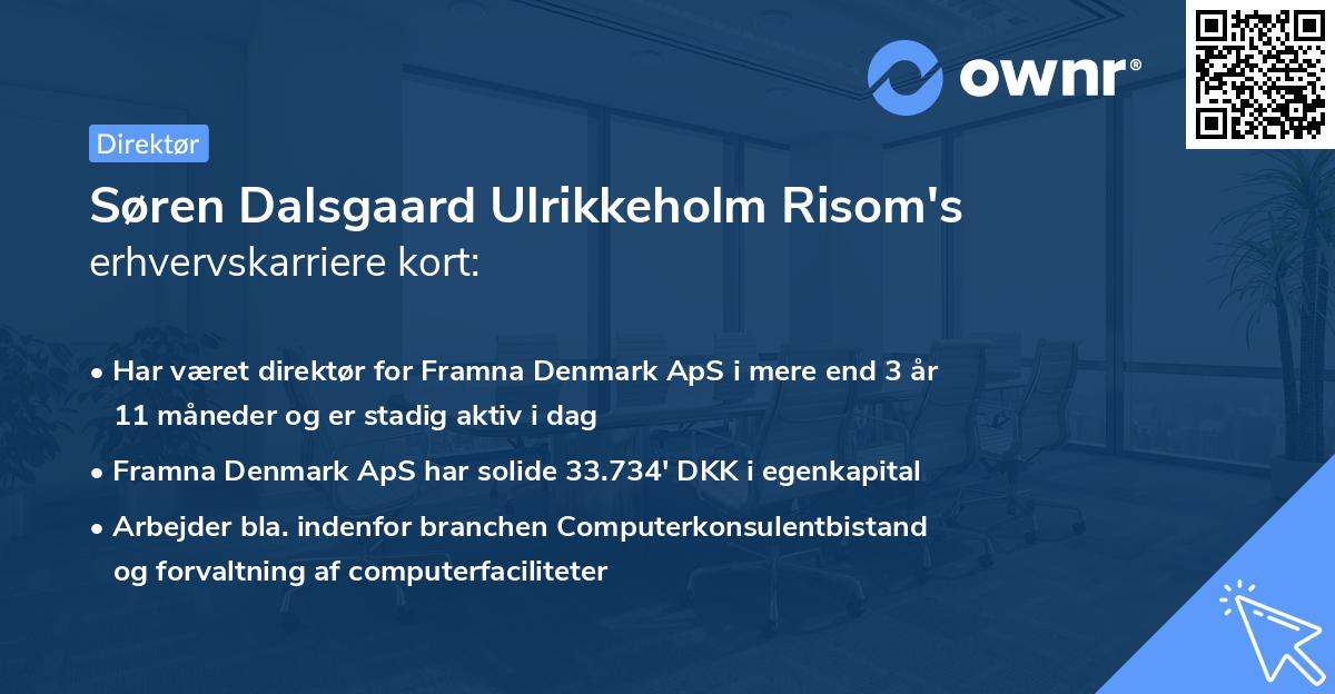 Søren Dalsgaard Ulrikkeholm Risom's erhvervskarriere kort