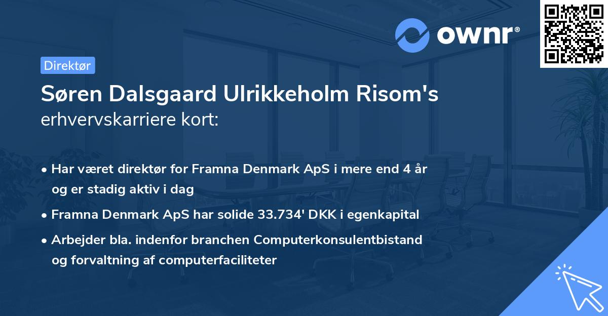 Søren Dalsgaard Ulrikkeholm Risom's erhvervskarriere kort