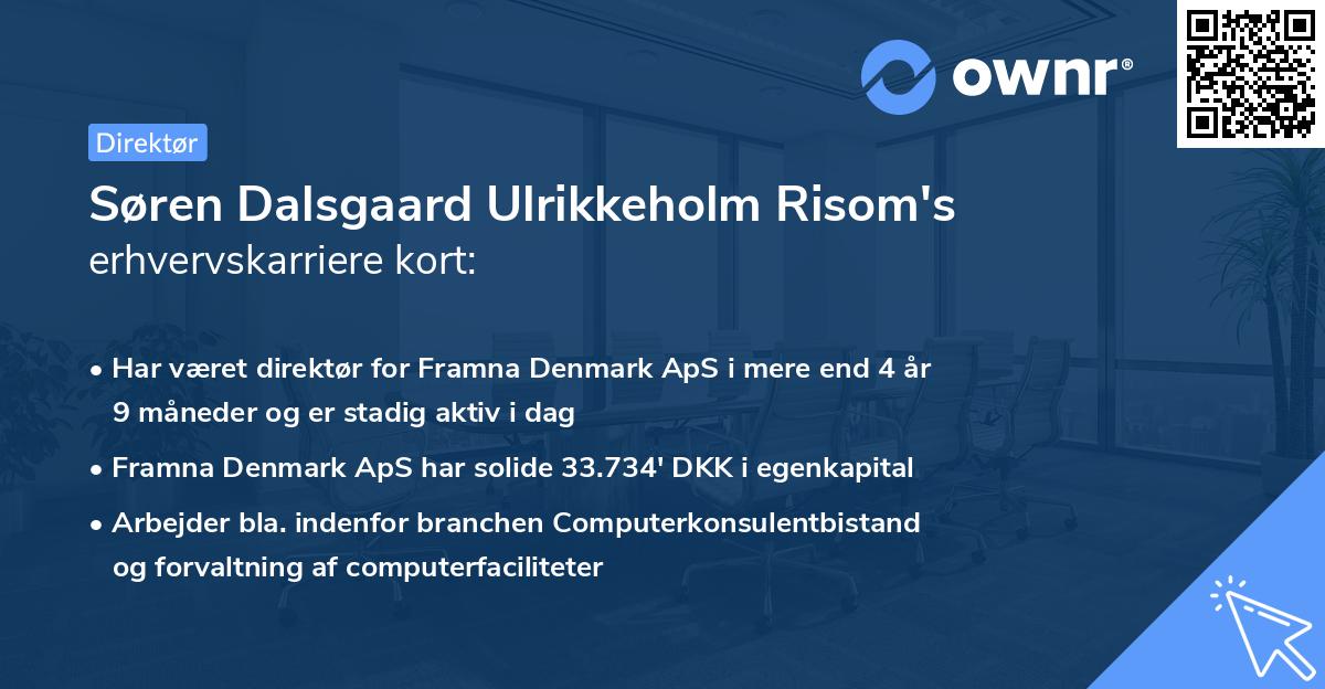 Søren Dalsgaard Ulrikkeholm Risom's erhvervskarriere kort