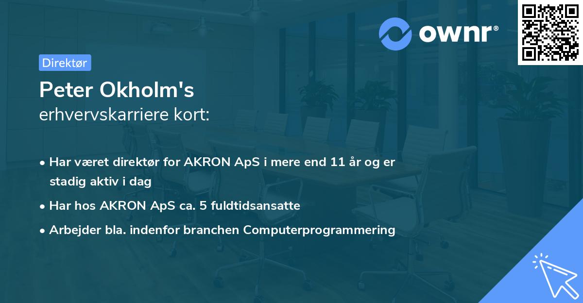 Peter Okholm's erhvervskarriere kort