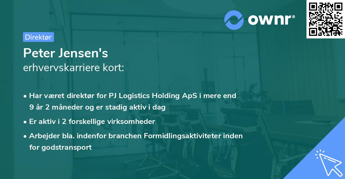 Peter Jensen's erhvervskarriere kort