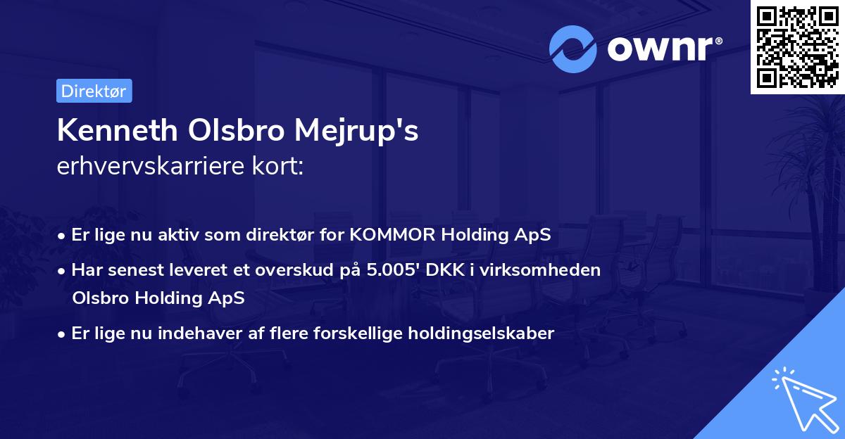 Kenneth Olsbro Mejrup's erhvervskarriere kort