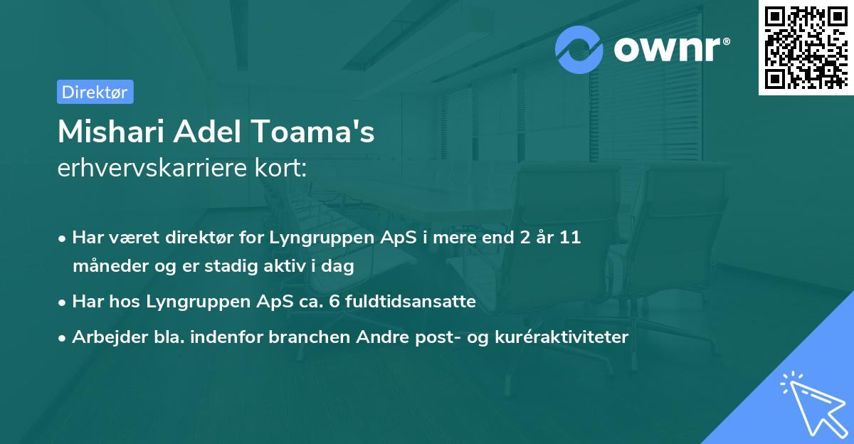 Mishari Adel Toama's erhvervskarriere kort