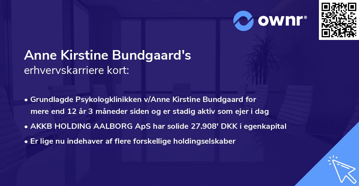 Anne Kirstine Bundgaard's erhvervskarriere kort