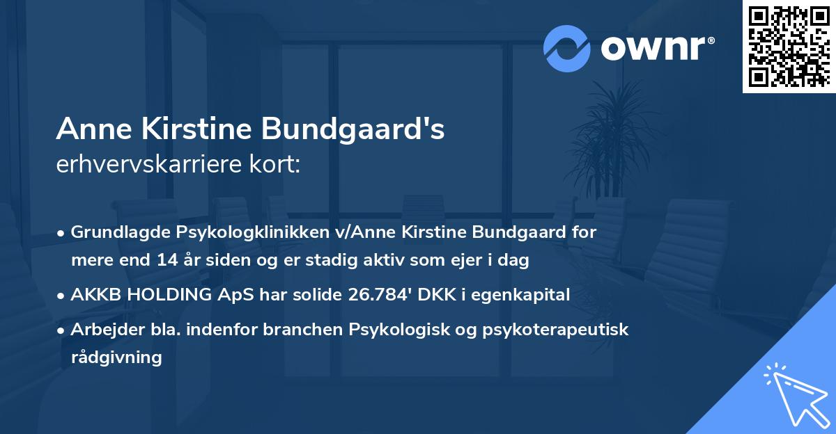 Anne Kirstine Bundgaard's erhvervskarriere kort