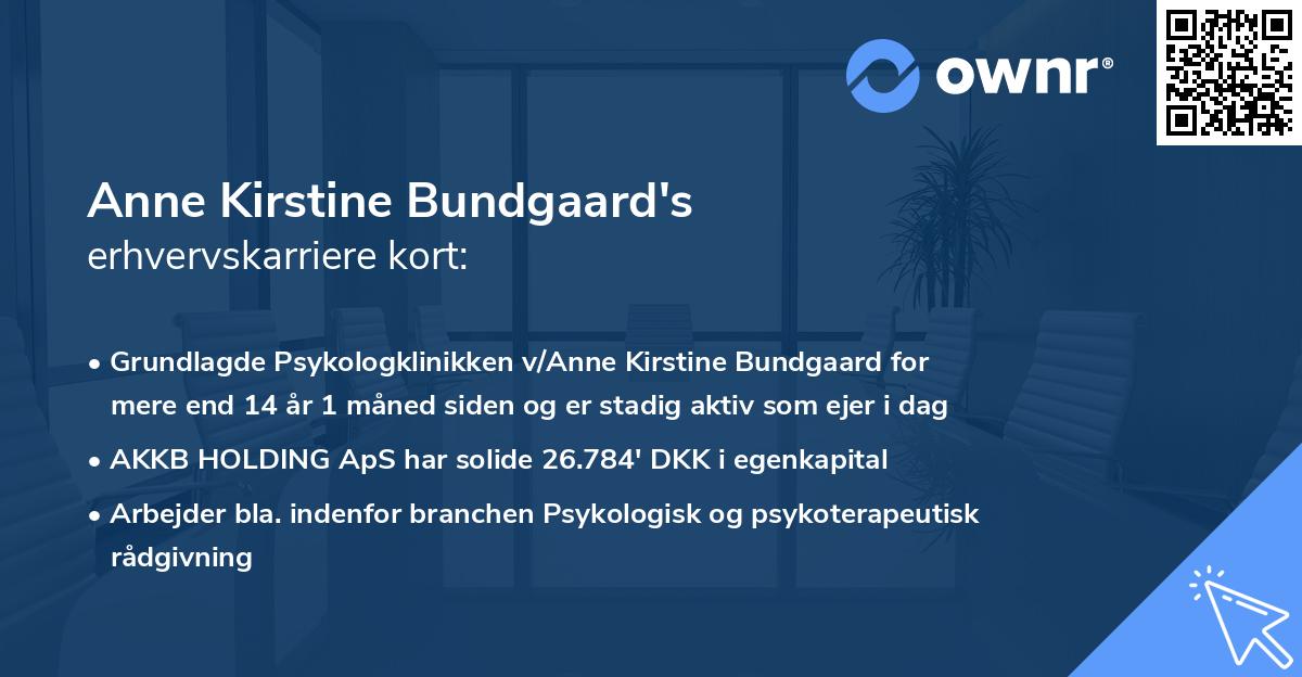 Anne Kirstine Bundgaard's erhvervskarriere kort