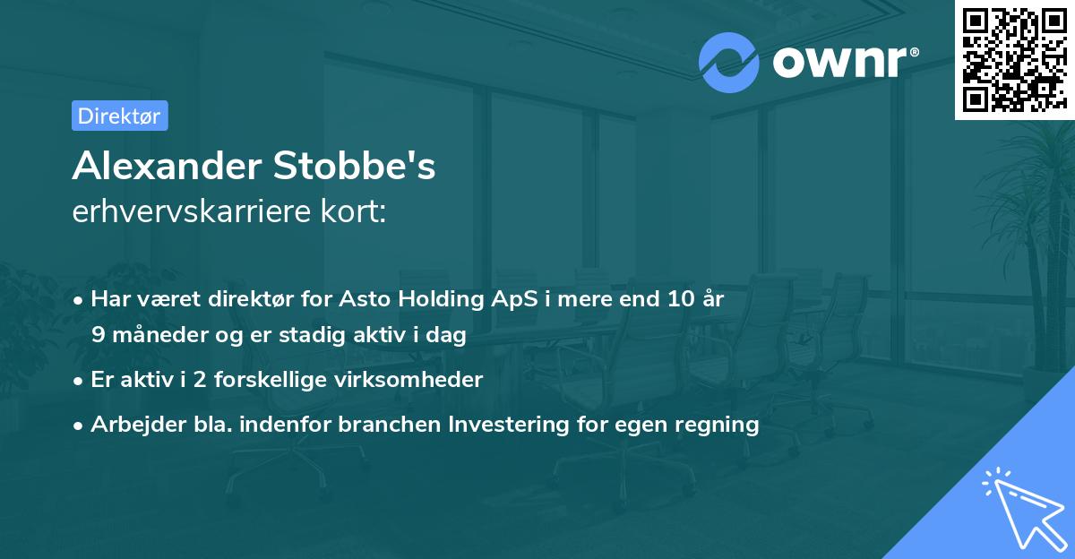 Alexander Stobbe's erhvervskarriere kort