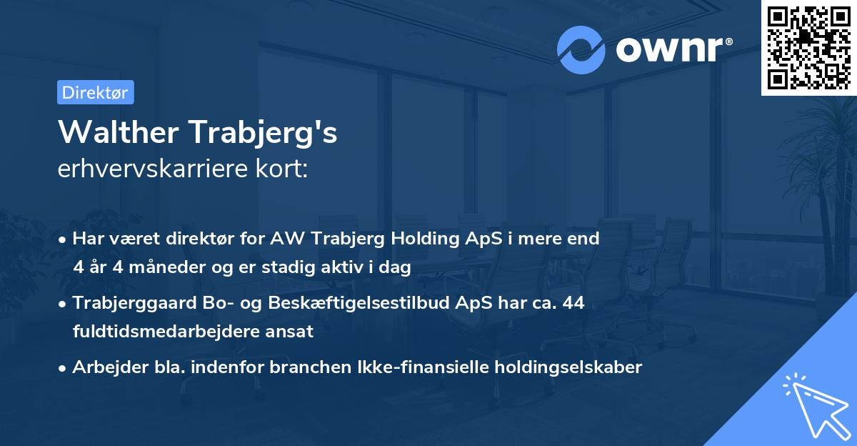Walther Trabjerg's erhvervskarriere kort