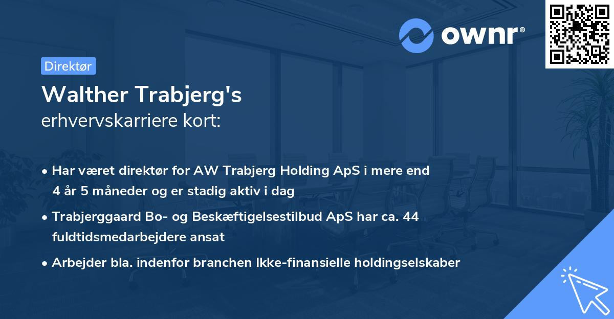 Walther Trabjerg's erhvervskarriere kort