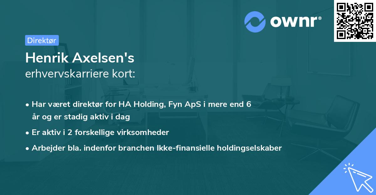 Henrik Axelsen's erhvervskarriere kort
