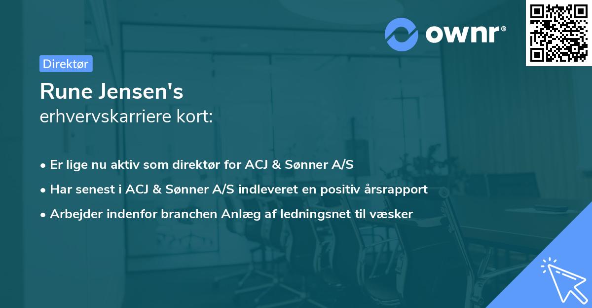 Rune Jensen's erhvervskarriere kort