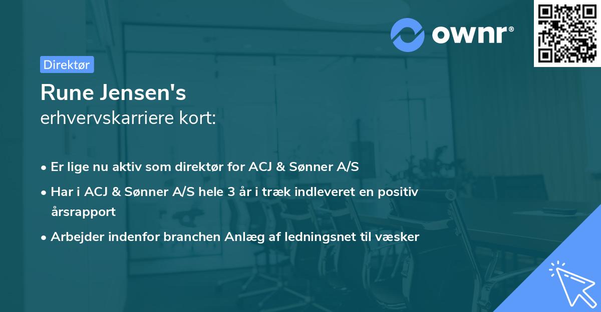 Rune Jensen's erhvervskarriere kort