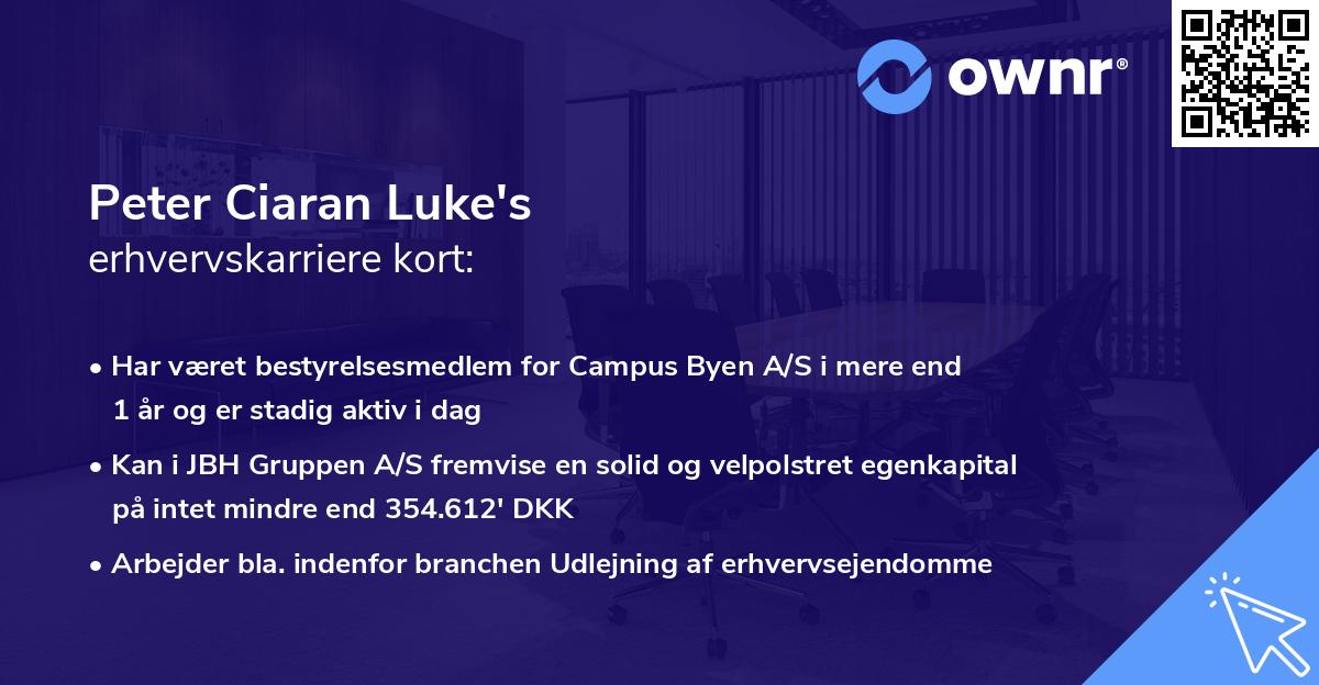 Peter Ciaran Luke's erhvervskarriere kort