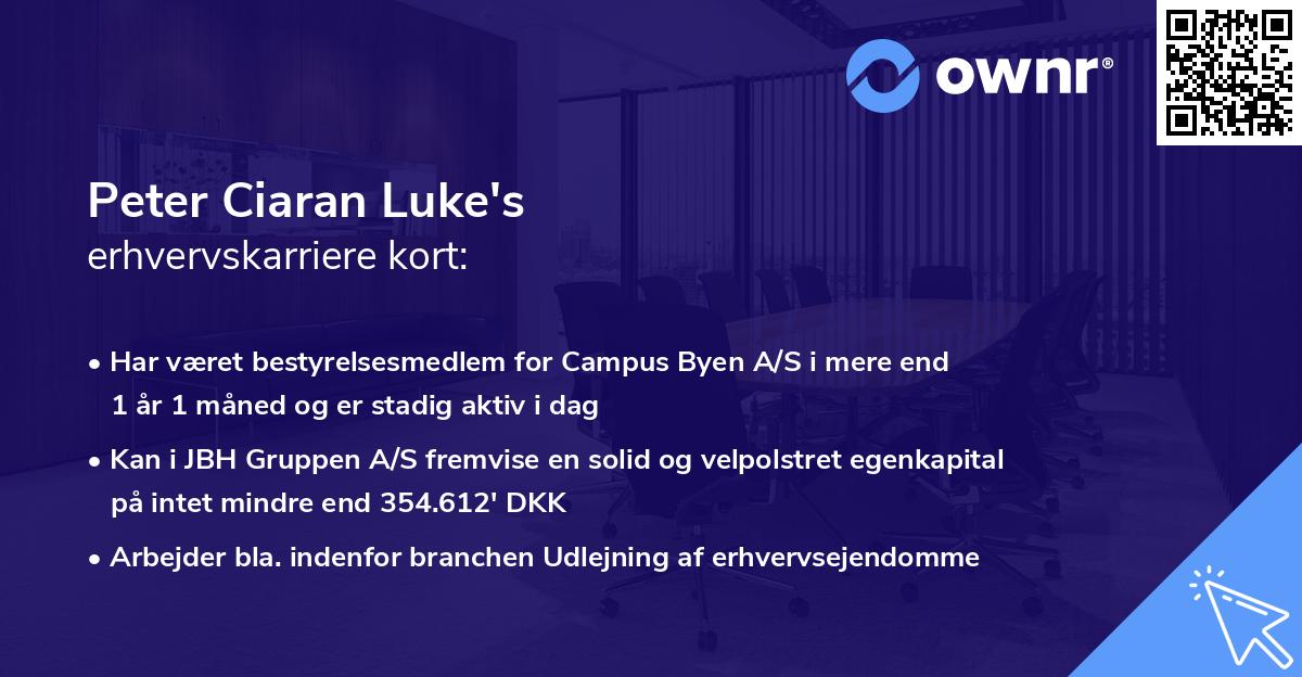 Peter Ciaran Luke's erhvervskarriere kort