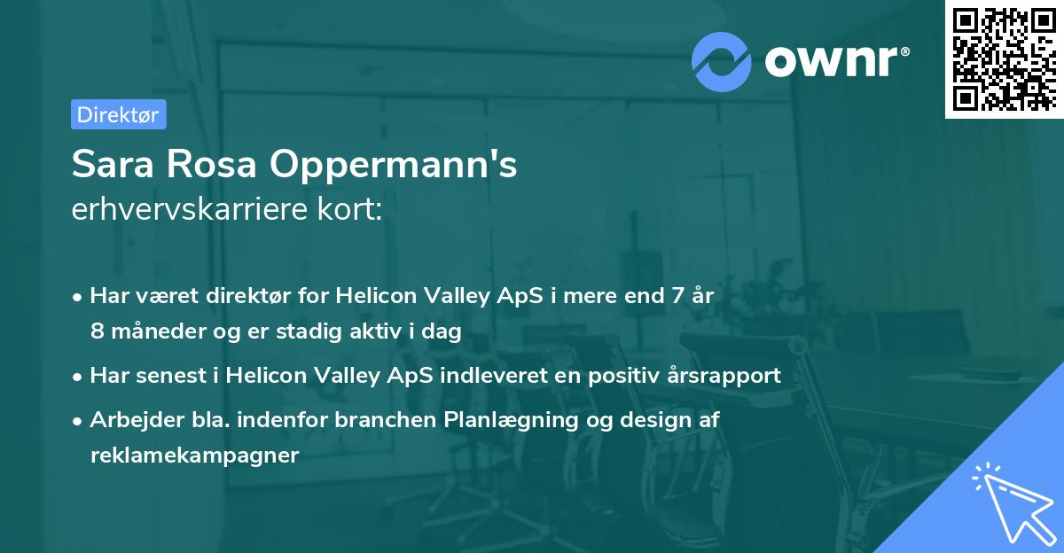 Sara Rosa Oppermann's erhvervskarriere kort