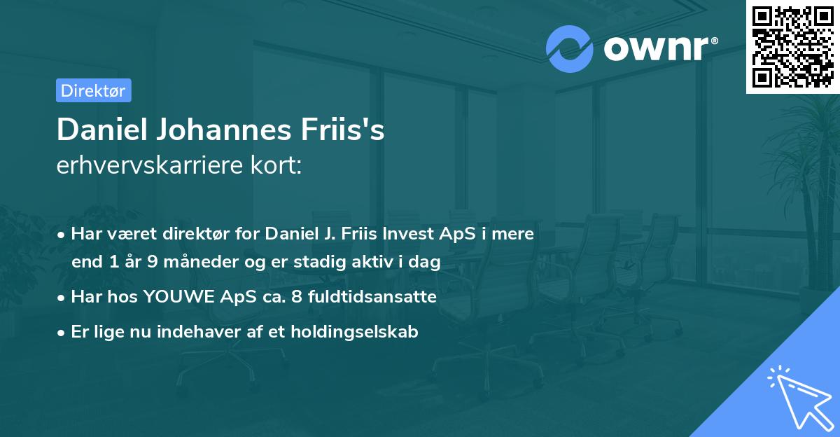 Daniel Johannes Friis's erhvervskarriere kort