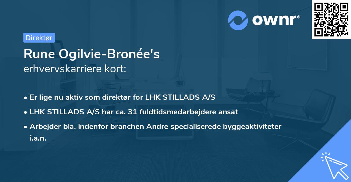 Rune Ogilvie-Bronée's erhvervskarriere kort