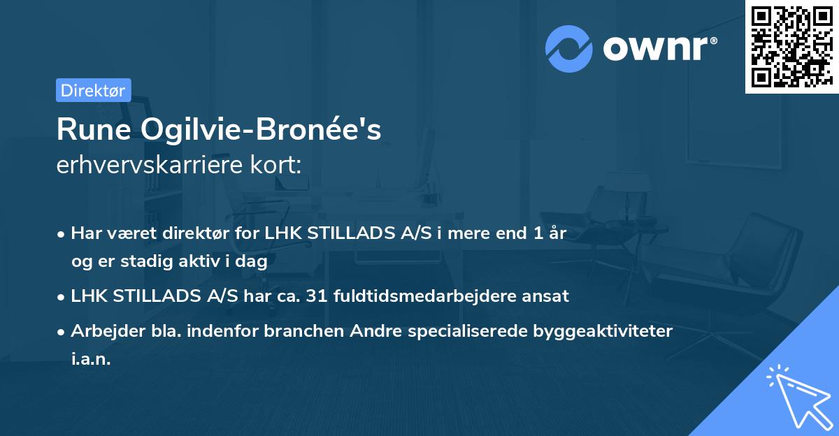 Rune Ogilvie-Bronée's erhvervskarriere kort