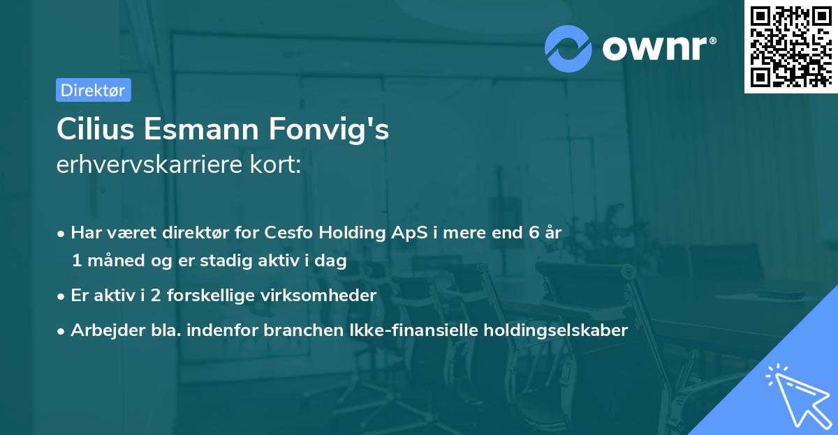 Cilius Esmann Fonvig's erhvervskarriere kort