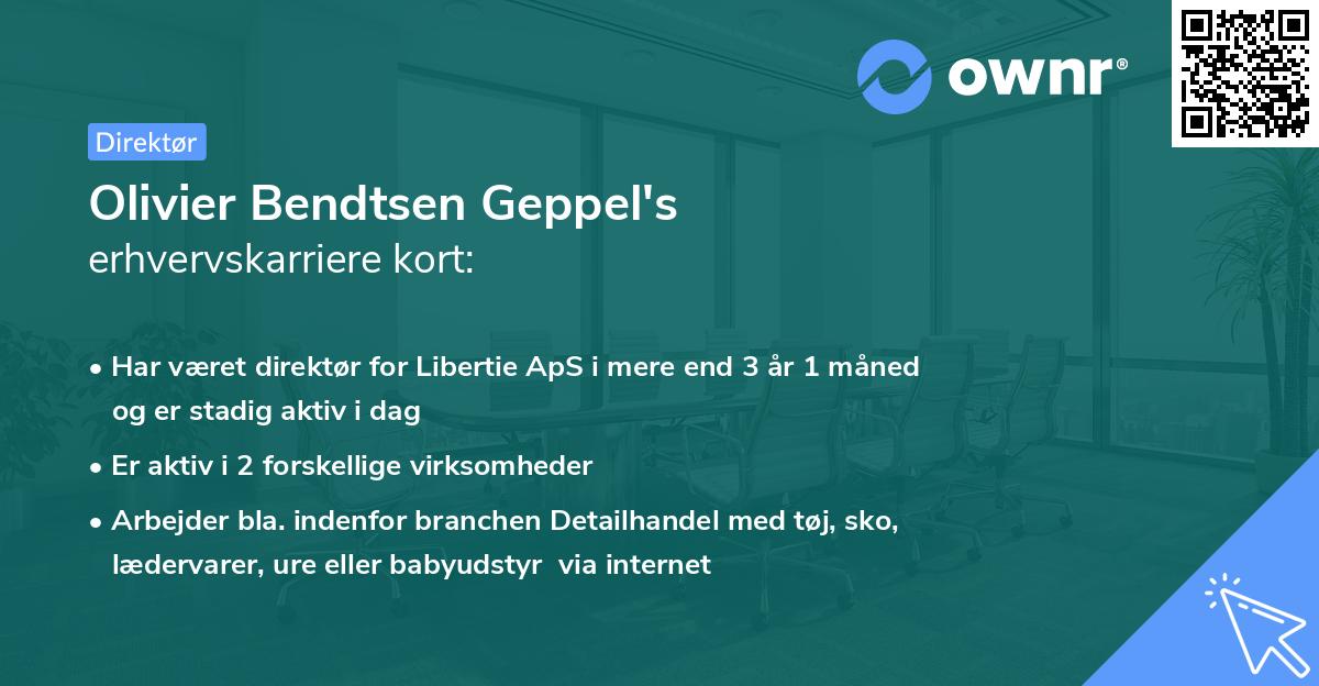 Olivier Bendtsen Geppel's erhvervskarriere kort