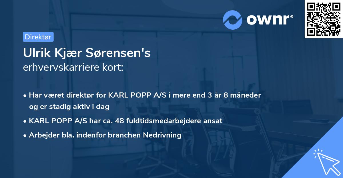 Ulrik Kjær Sørensen's erhvervskarriere kort