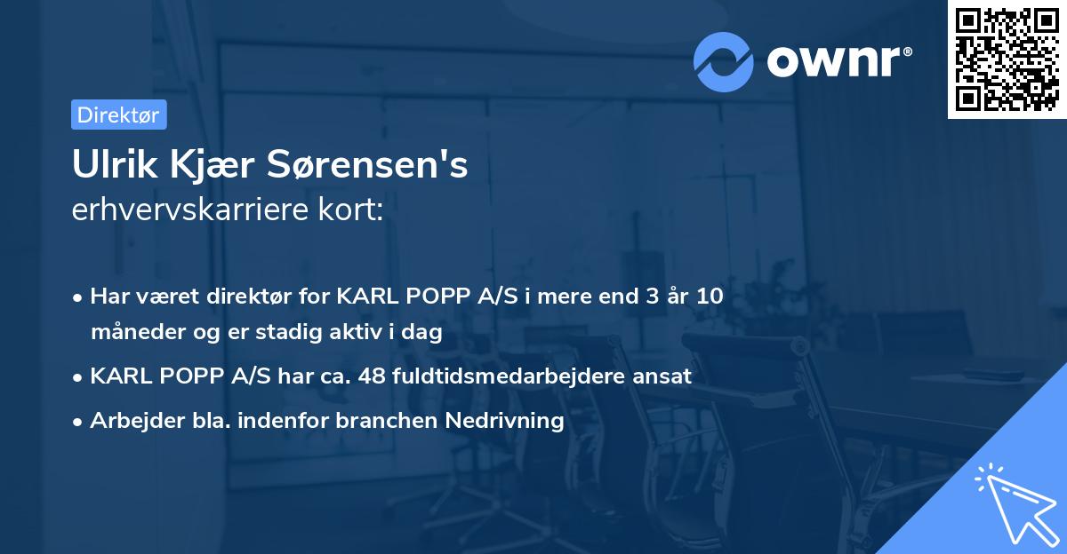 Ulrik Kjær Sørensen's erhvervskarriere kort