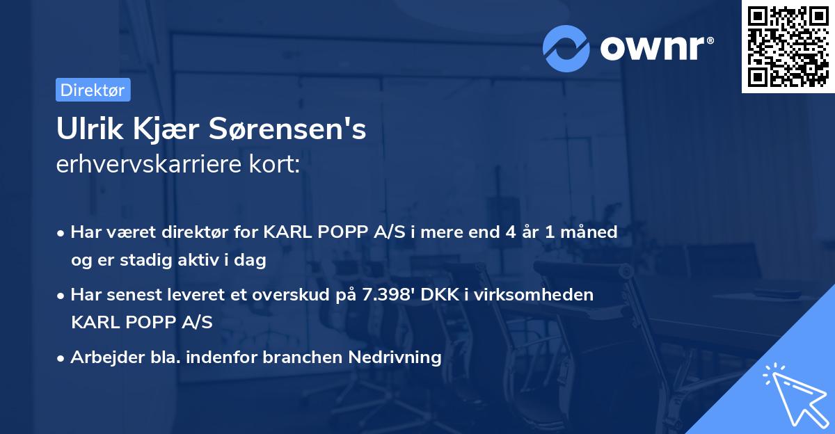 Ulrik Kjær Sørensen's erhvervskarriere kort