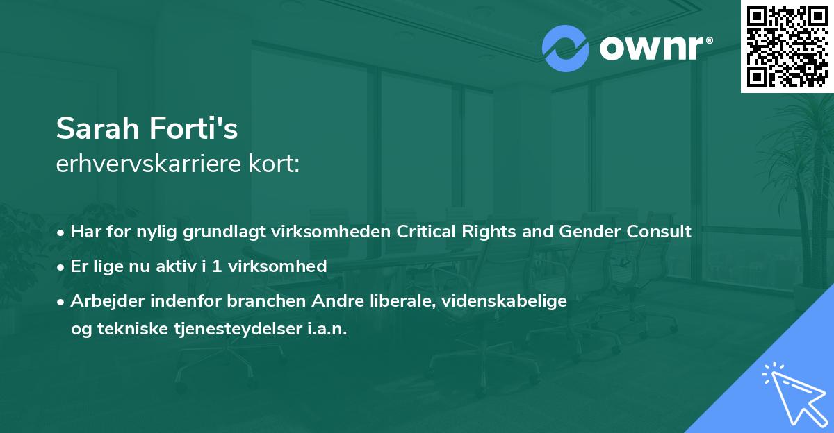 Sarah Forti's erhvervskarriere kort
