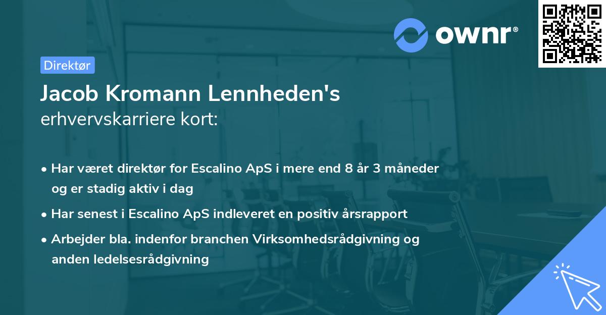 Jacob Kromann Lennheden's erhvervskarriere kort