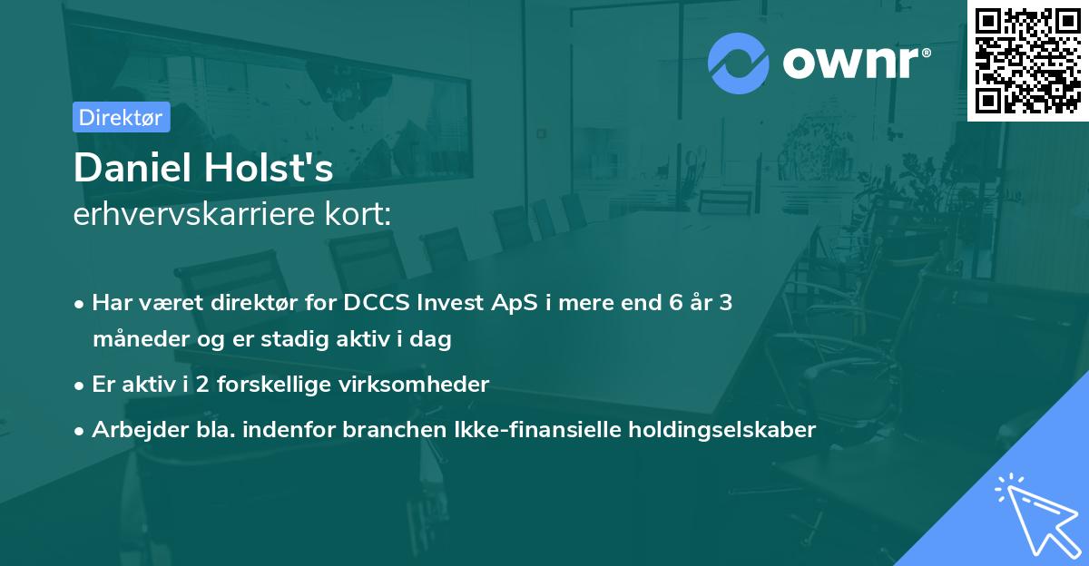 Daniel Holst's erhvervskarriere kort
