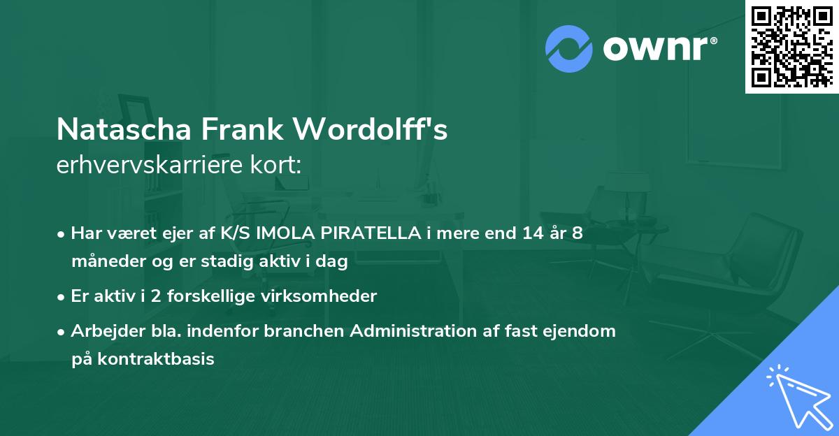 Natascha Frank Wordolff's erhvervskarriere kort