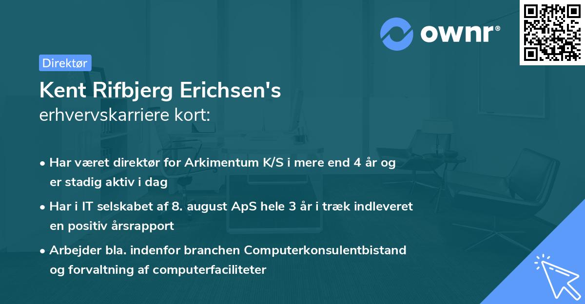 Kent Rifbjerg Erichsen's erhvervskarriere kort