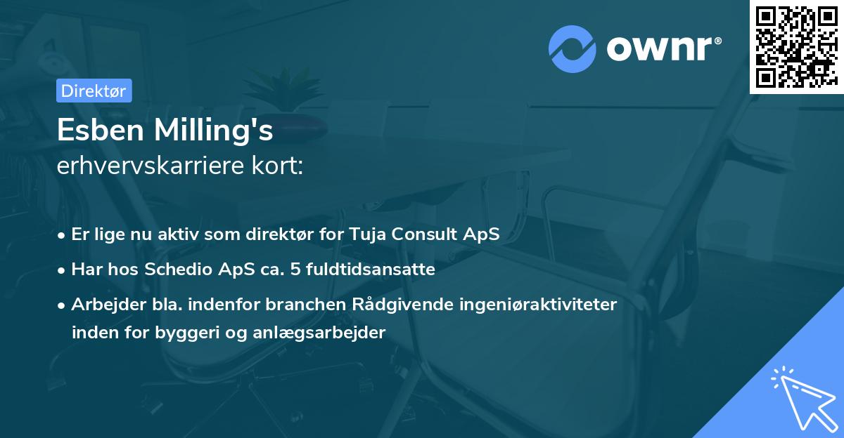 Esben Milling's erhvervskarriere kort