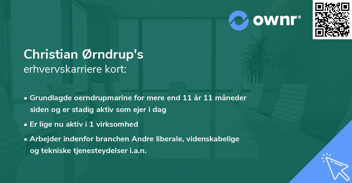 Christian Ørndrup's erhvervskarriere kort