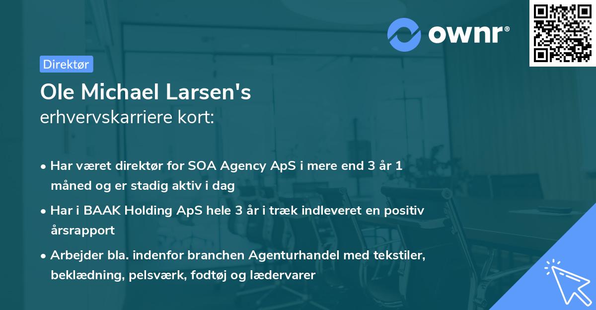 Ole Michael Larsen's erhvervskarriere kort