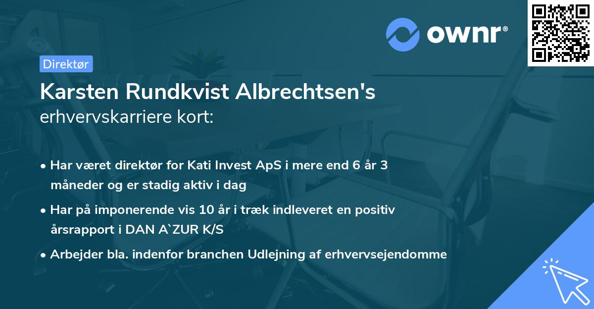 Karsten Rundkvist Albrechtsen's erhvervskarriere kort