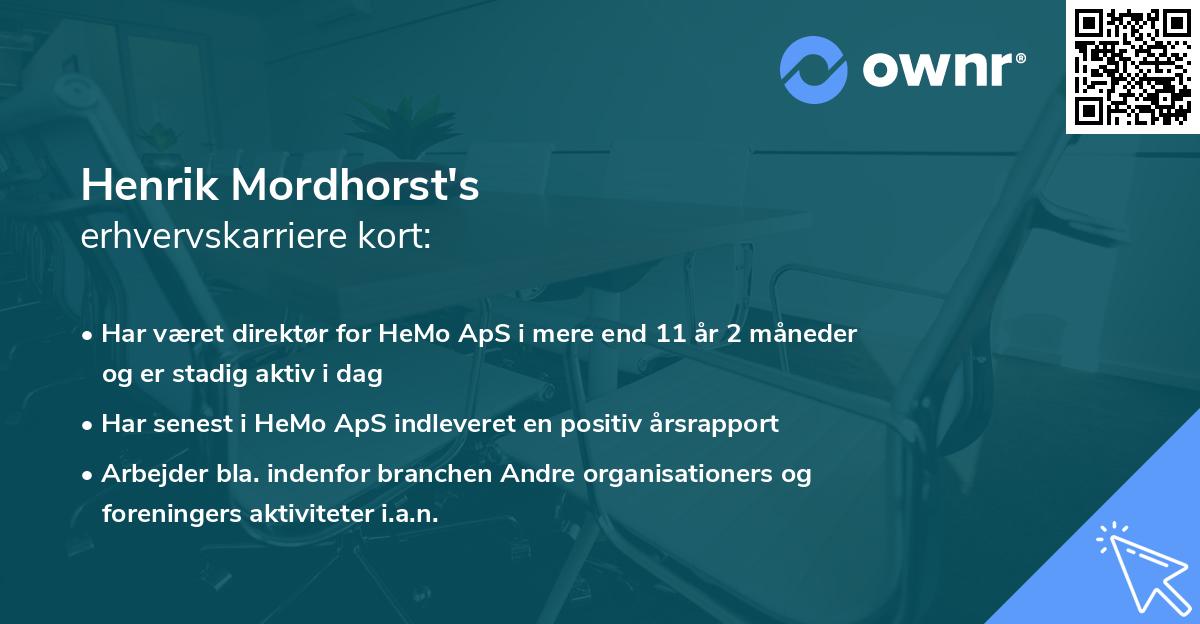 Henrik Mordhorst's erhvervskarriere kort