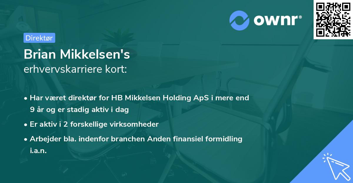 Brian Mikkelsen's erhvervskarriere kort