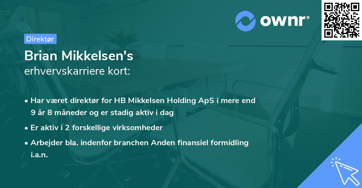Brian Mikkelsen's erhvervskarriere kort