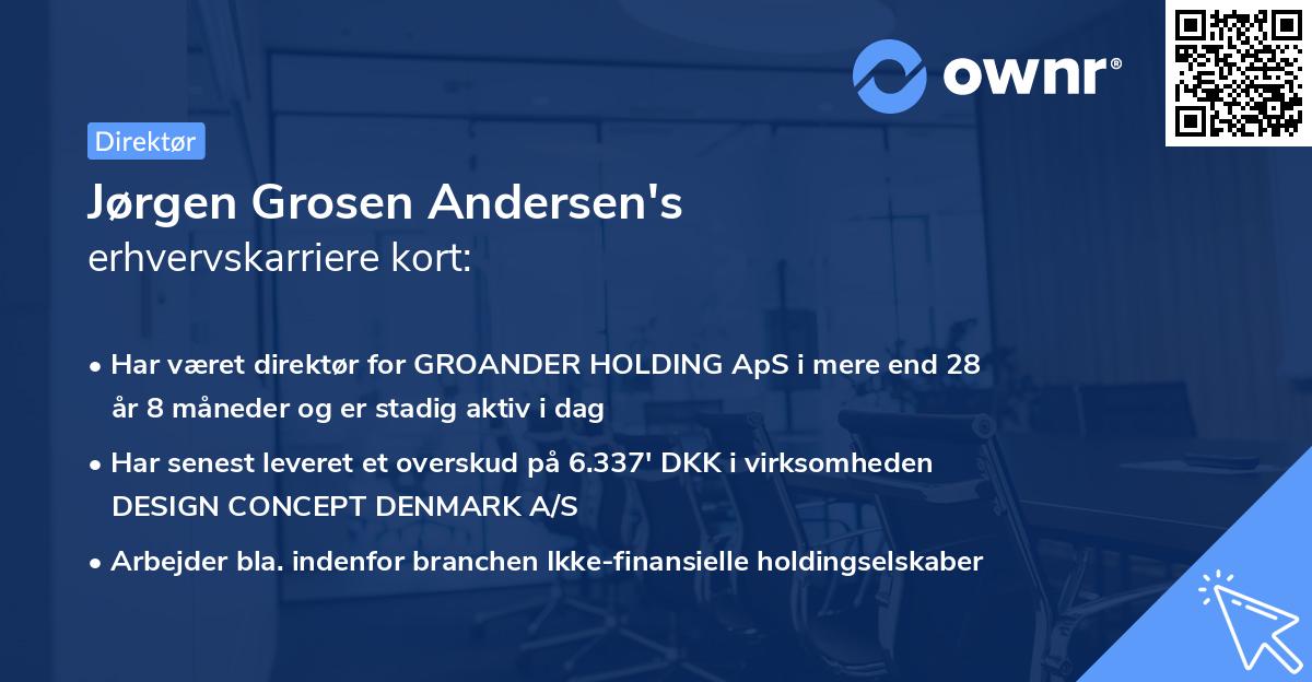 Jørgen Grosen Andersen's erhvervskarriere kort
