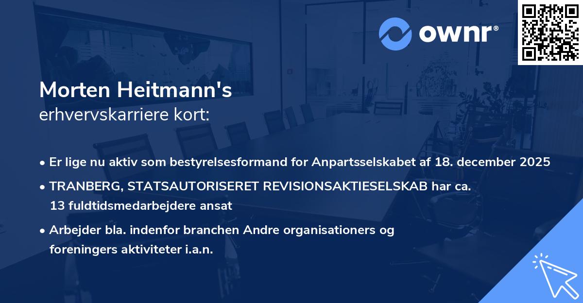 Morten Heitmann's erhvervskarriere kort