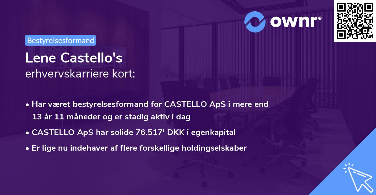 Lene Castello's erhvervskarriere kort