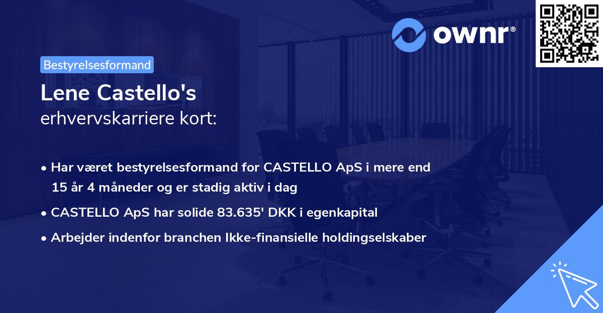 Lene Castello's erhvervskarriere kort