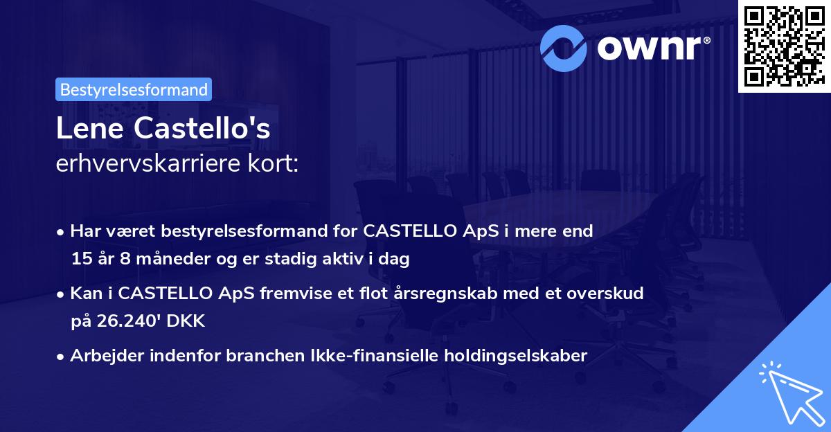 Lene Castello's erhvervskarriere kort